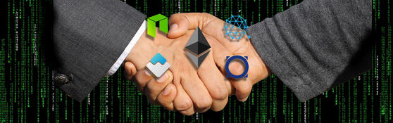 smart contract afbeelding met cryptocurrency's