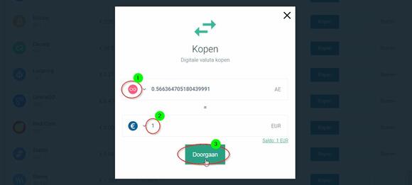 Dit is de laatste stap om je geliefde Aeternity te kopen. Deze afbeelding laat zien op welke plek je elke stap kan invullen.