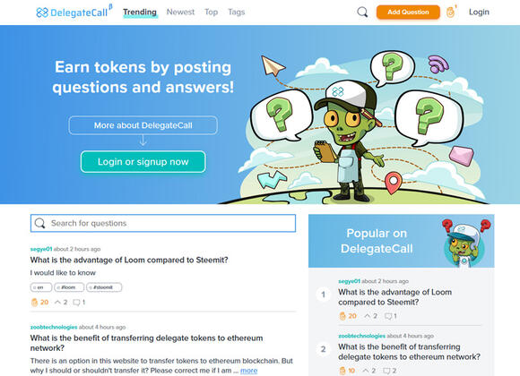 Voorbeeld van DelegateCall, de eerste app op het Loom Network
