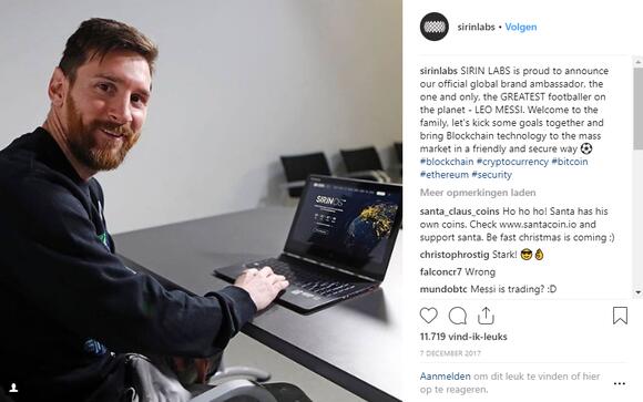 Messi brand ambassador sirin labs