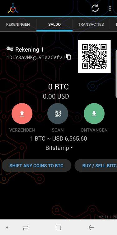 MyCelium Bitcoin wallet printscreen