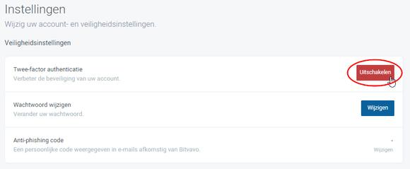 Tweestapsverificatie uitschakelen 1