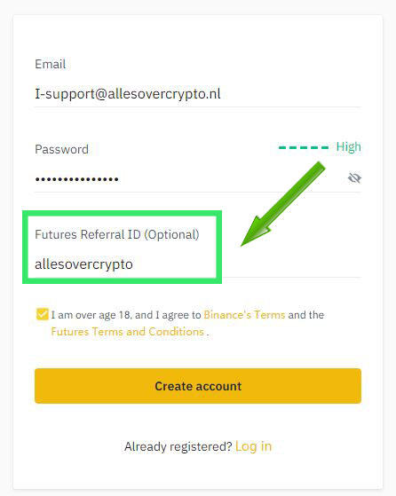 binance referral code does not exist