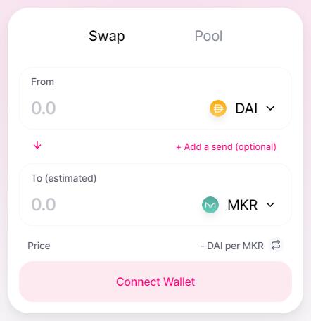 Uniswap swap pagina
