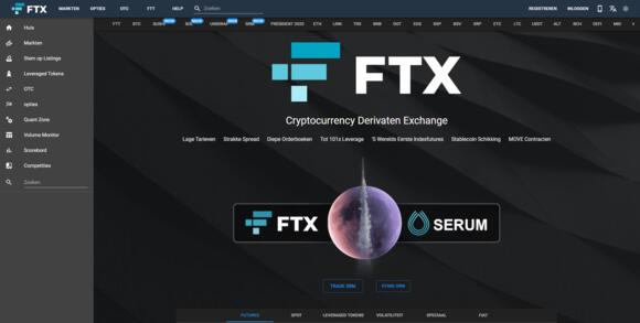 FTX homepage