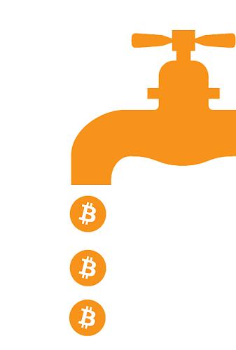 Bitcoins druppelen uit een kraan