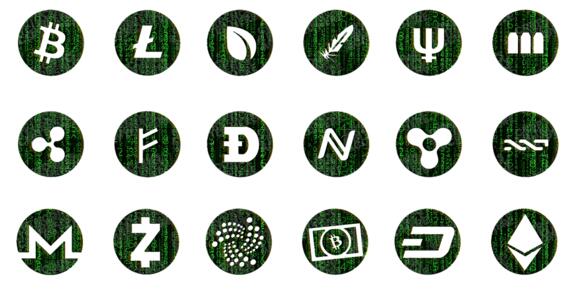 Bitcoin en altcoin logos