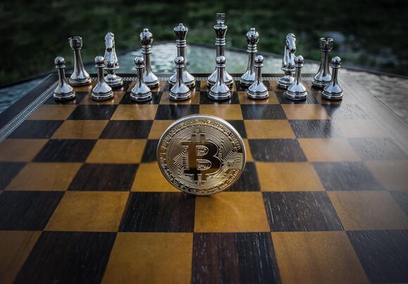 Bitcoin op schaakbord