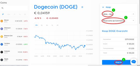 Cryptocurrency kopen op Coinmerce