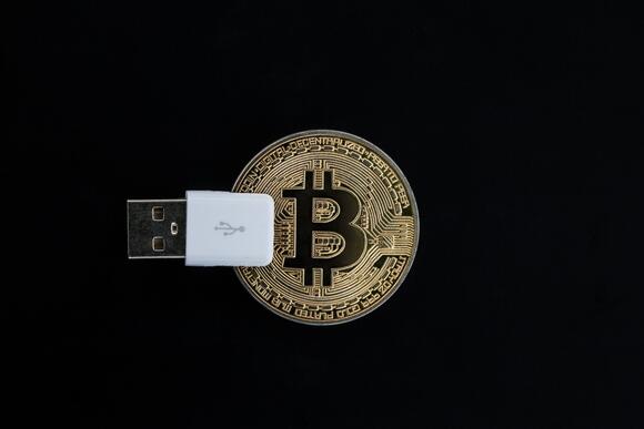 Bitcoin met USB stick