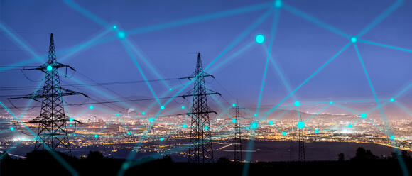 Energietorens met een digitaal netwerk