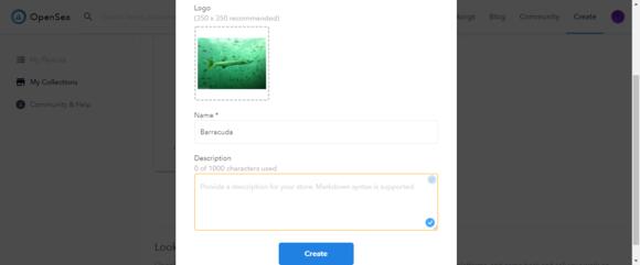 OpenSea screenshot 2 met uitleg hoe je een NFT kunt maken