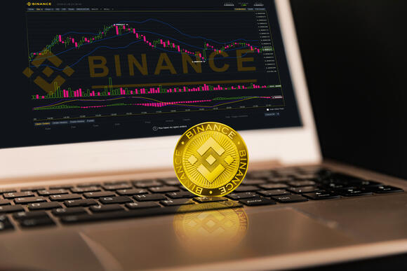 Binance munt op een pc