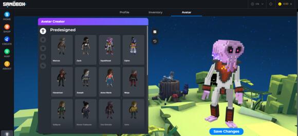 SAND avatar creator