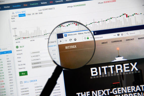 Computer tab bladen geopend op de Bittrex paginas