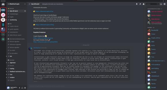 Discord servers gemarkeerd in rood