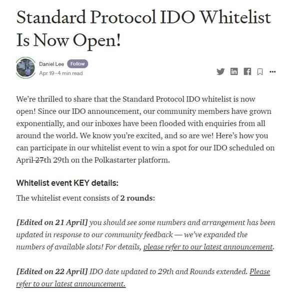 Standard protocol whitelist