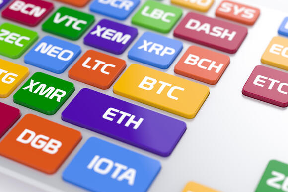 Keyboard met namen van altcoins ipv letters