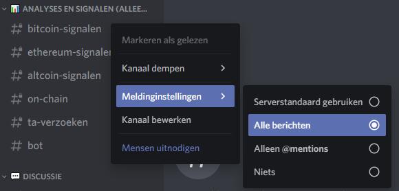 Discord meldingen aanzetten