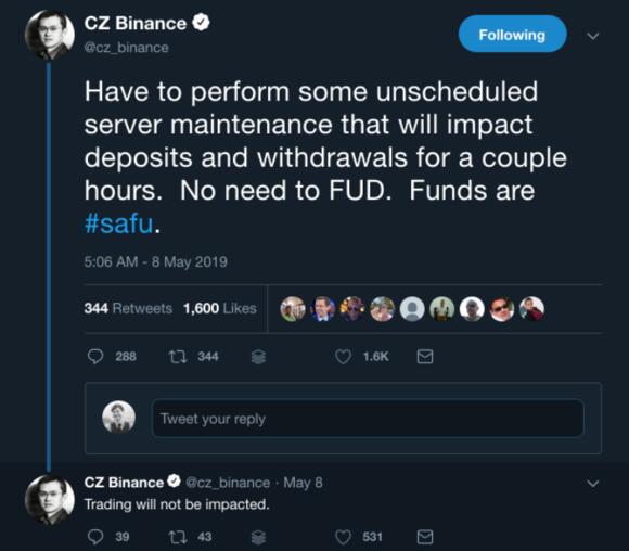 Ceo Binance, CZ tweet