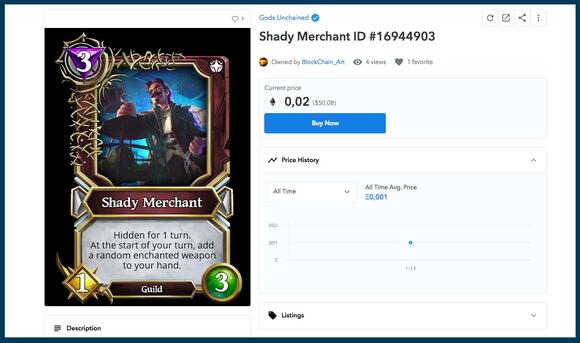 GU NFT trading card op OpenSea