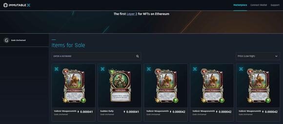 trading cards op imuttable x