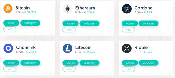 Een deel van het assortiment van Anycoin Direct