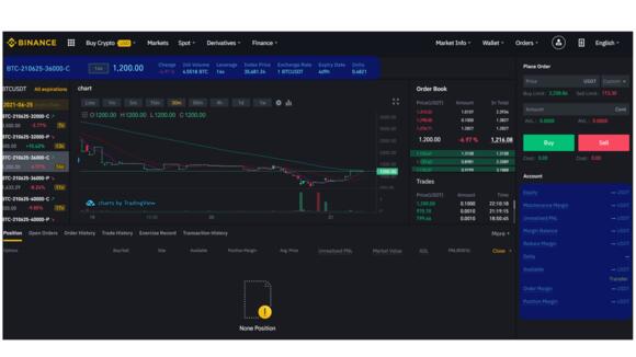 Binance vanilla dashboard