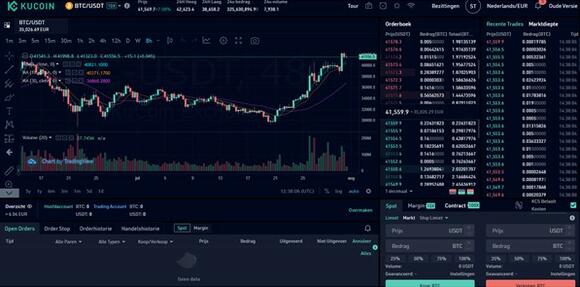 Screenshot KuCoin trading platform