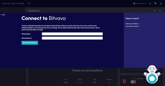 Cryptohopper & Bitvavo koppelen: cryptohopper verbinden met bitvavo