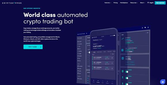 Cryptohopper.com main page