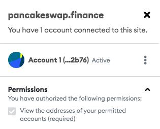 permissies metamask pancakeswap