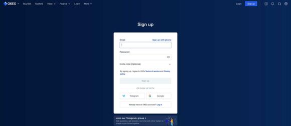 Sign up OKEx