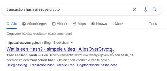 Transaction hash allesovercrypto