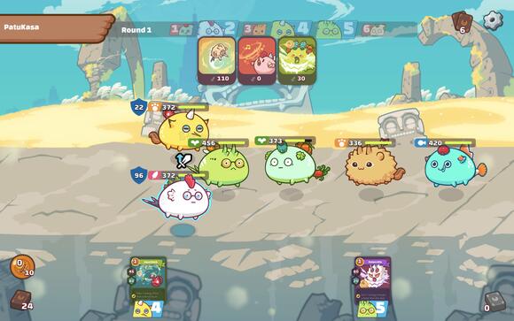 Een screenshot van een Axie Infinity game