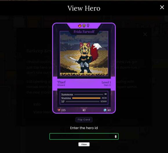 DeFi Kingdoms hero