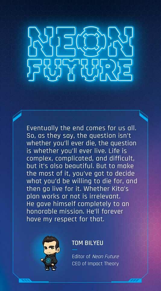Tom Bilyeu Quote over Neon Future