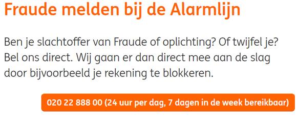 Voorbeeld ING fraude melden