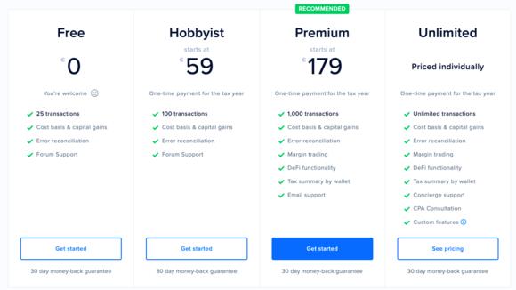 abonnement cointracker transacties