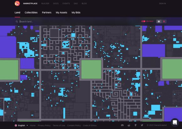Decentraland overzicht percelen