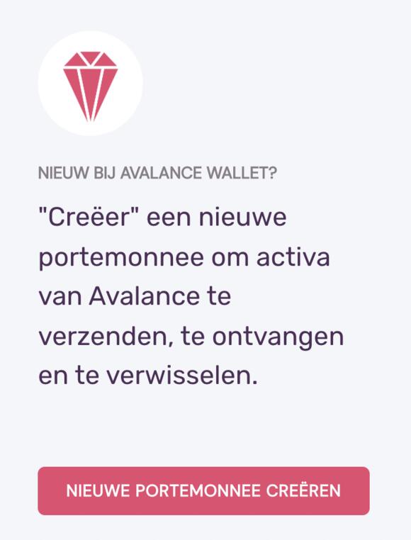 Avalanche wallet aanmaken