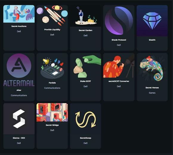 The Secret Network dApps