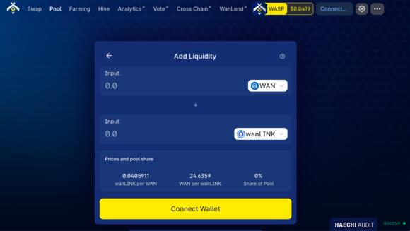 Wanswap liquiditeit toevoegen