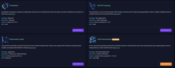Crypto portfolios blocknomy