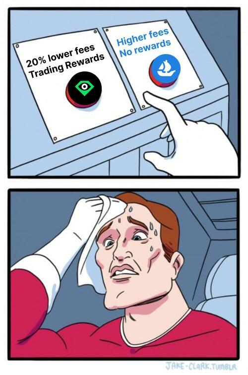 LooksRare meme over trading fees