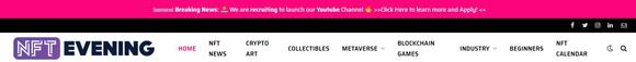 NFTevening.com homepage