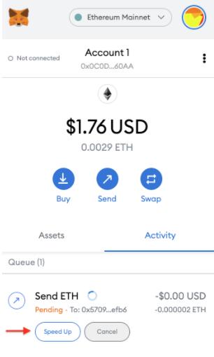 metamask speed up