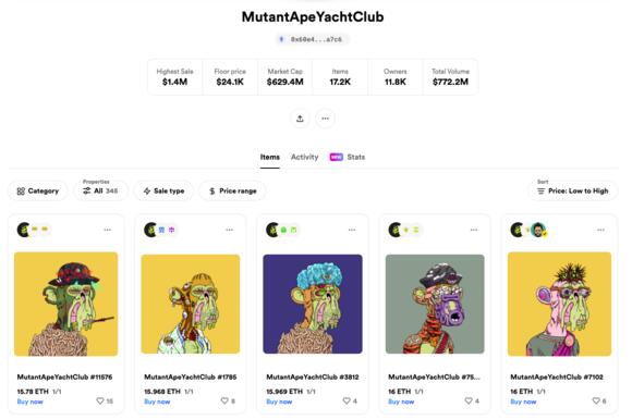 Mutant ape yacht club Rarible
