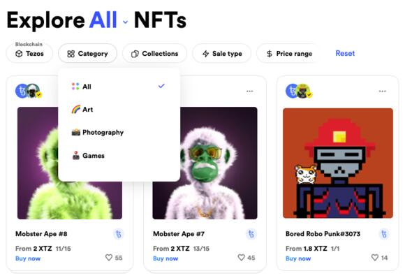 NFT categorie Rarible