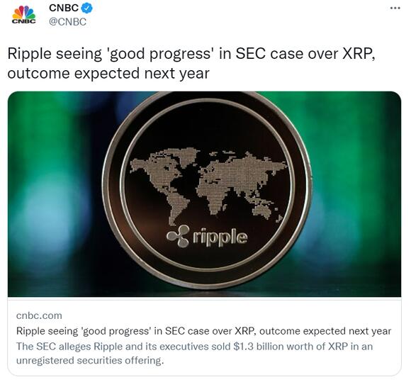 Tweet CNBC Ripple vs. SEC